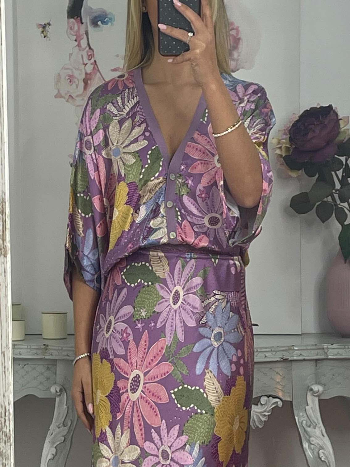 Satin Summer Set with Floral Print