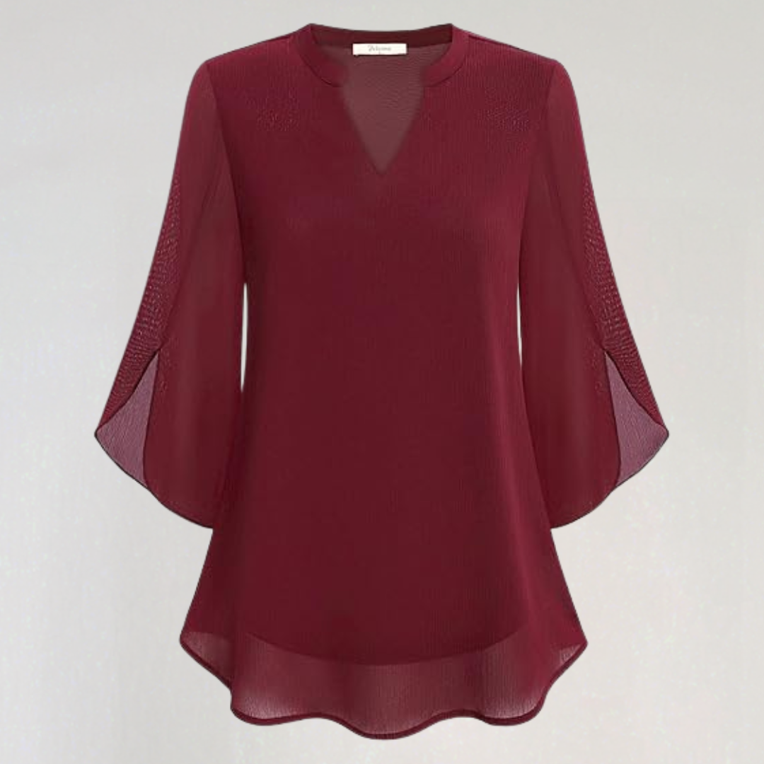 Airy Split Sleeve Chiffon Summer Shirt