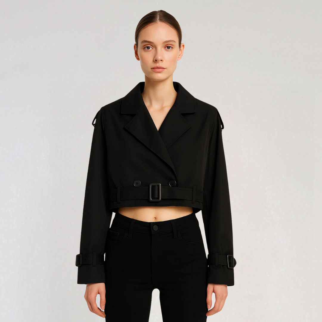 Cropped Trench Coat for Women