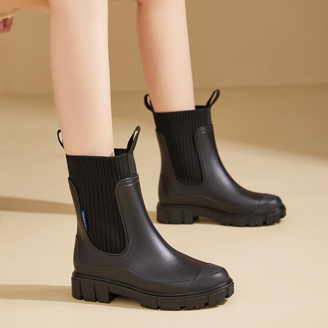 Elastic Waterproof Ankle Boots for Women | Non-Slip Stylish Chelsea Boots Design