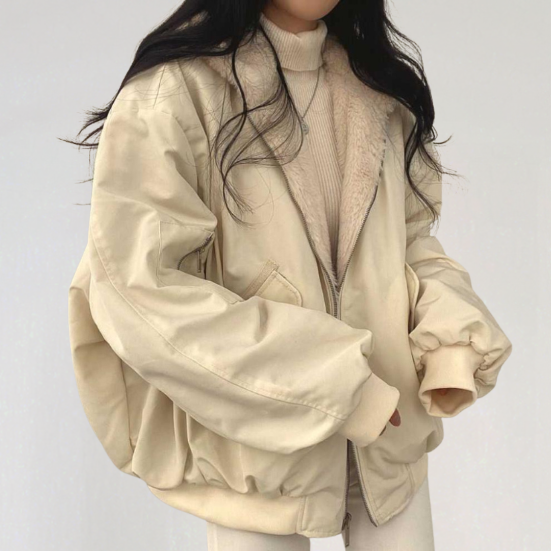 Reversible Teddy Fleece Bomber Jacket | Warm Coat With Hood