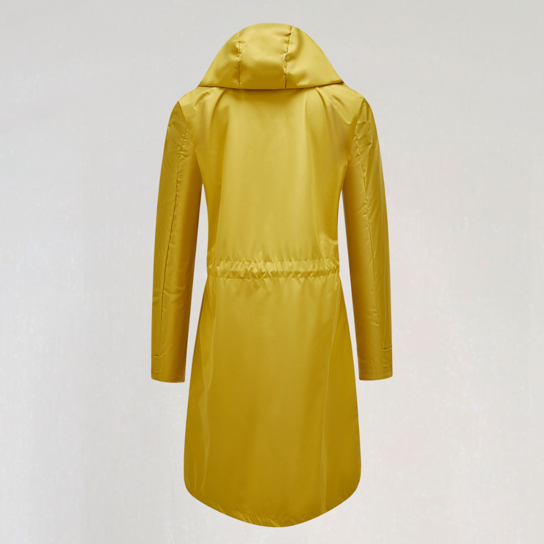 Women's Waterproof Long Raincoat with Hood | Lightweight Trench Jacket for Autumn & Winter