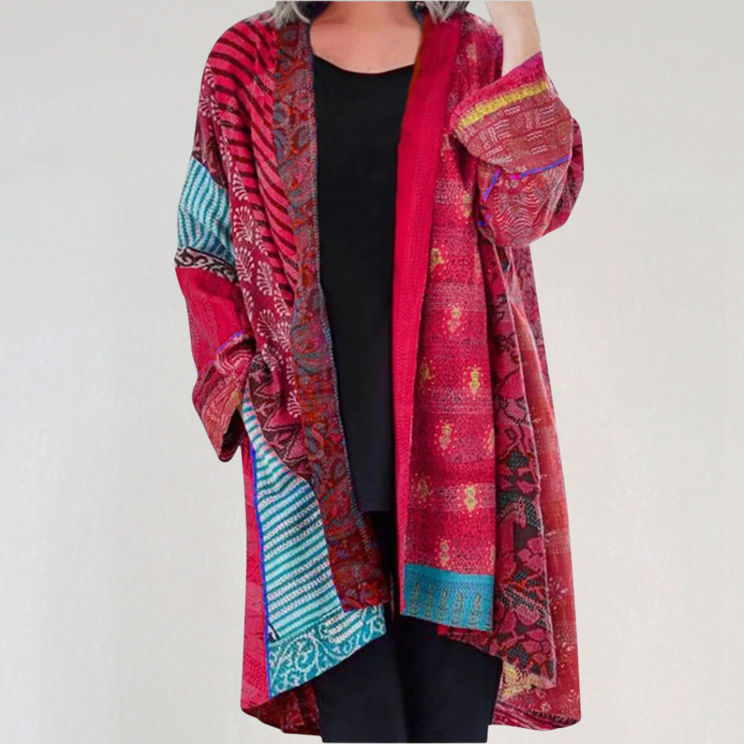 Patchwork Boho Duster Cardigan | Vintage-Inspired Cozy Layer for Fall
