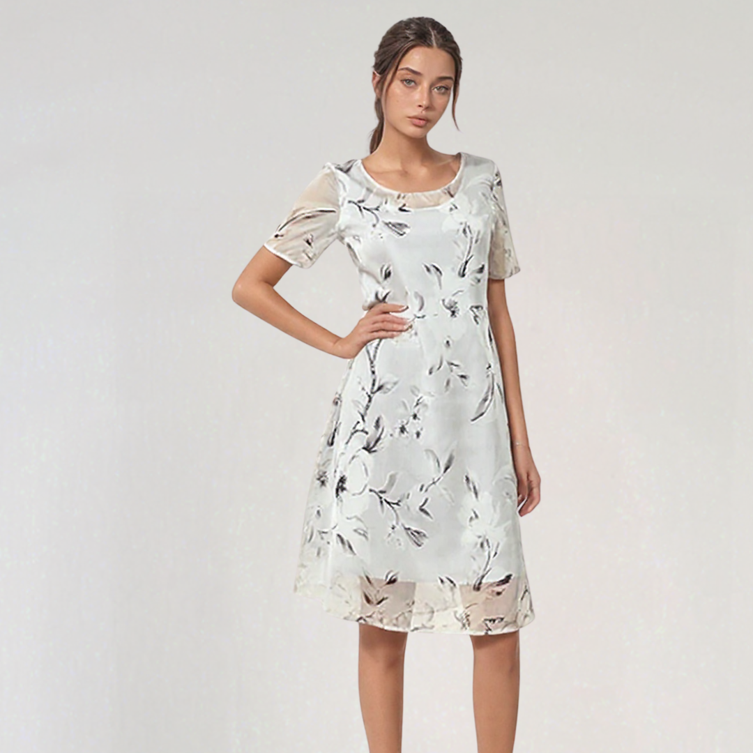 Soft Flowing Midi Dress with Floral Print