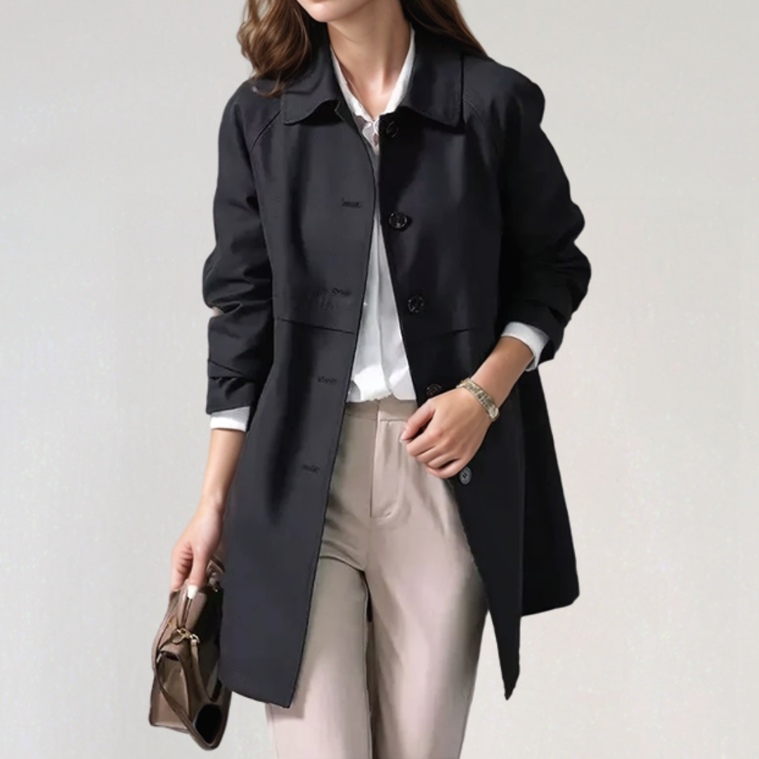 Elegant Single Button Trench Coat for Women