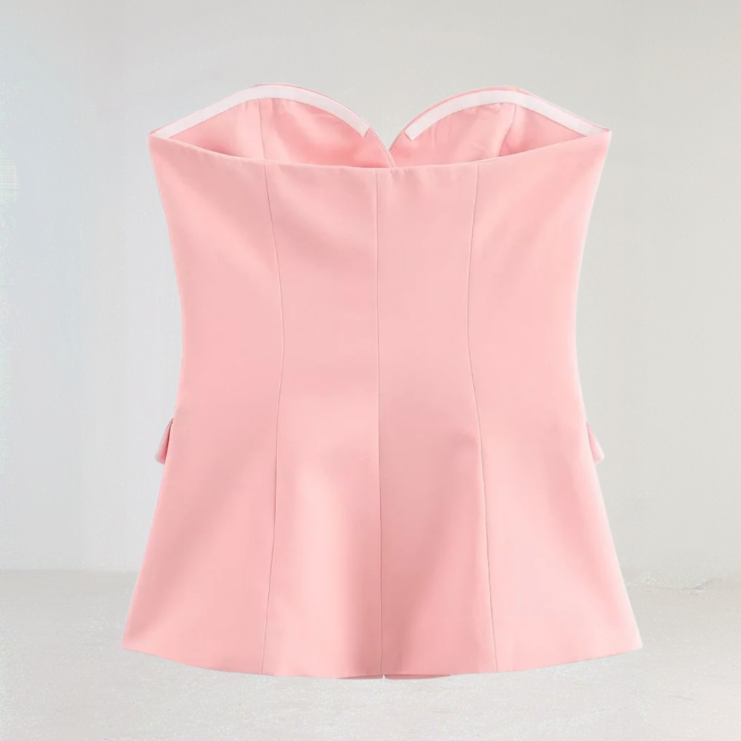 Pink Strapless Co-ord Set