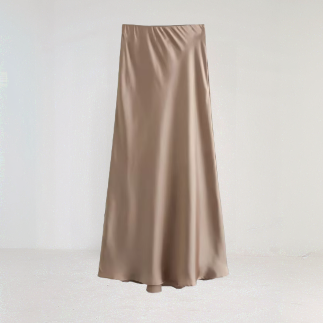 Elegant Satin Midi Skirt