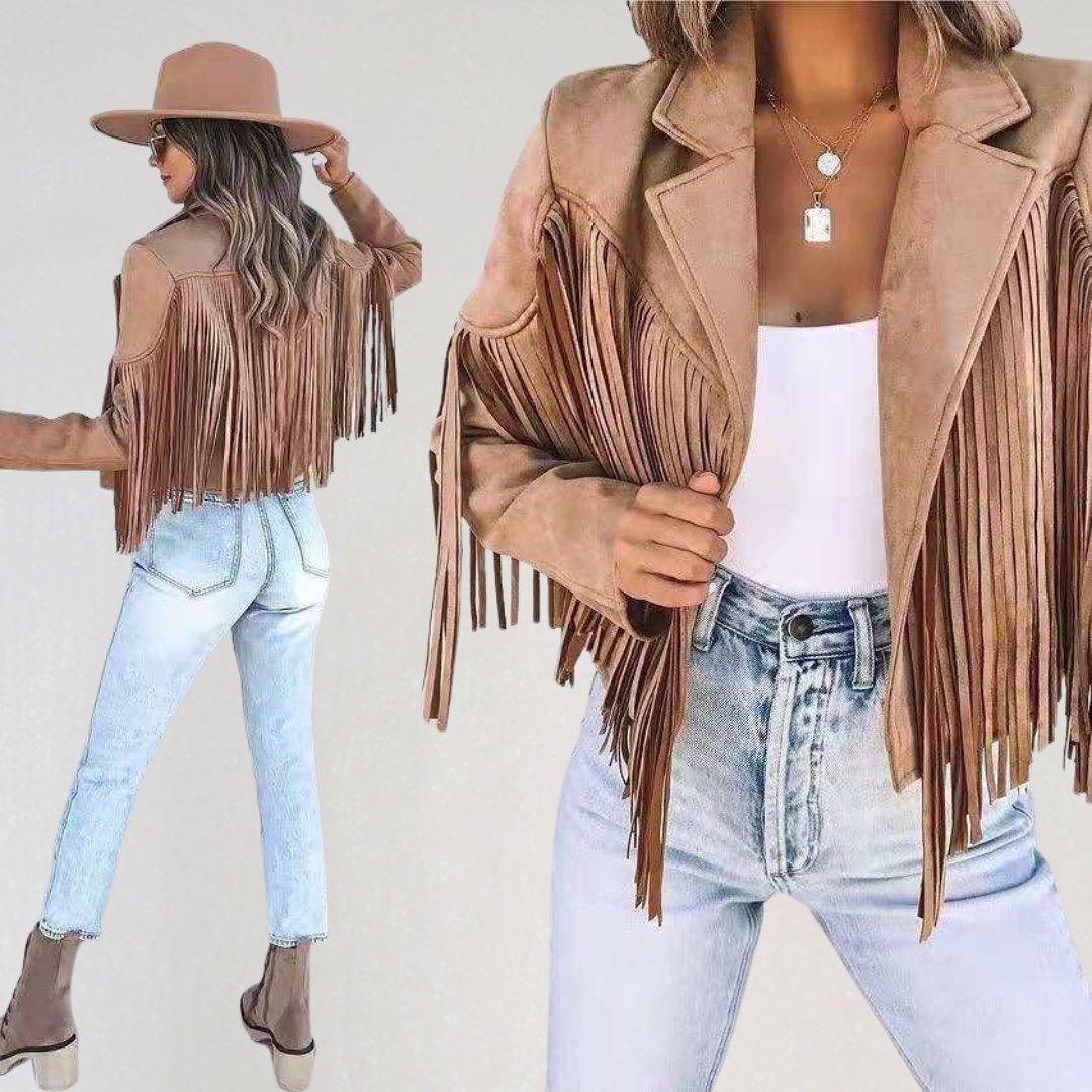 Women’s Fringe Suede Jacket | Western Boho Cowboy Style Coat