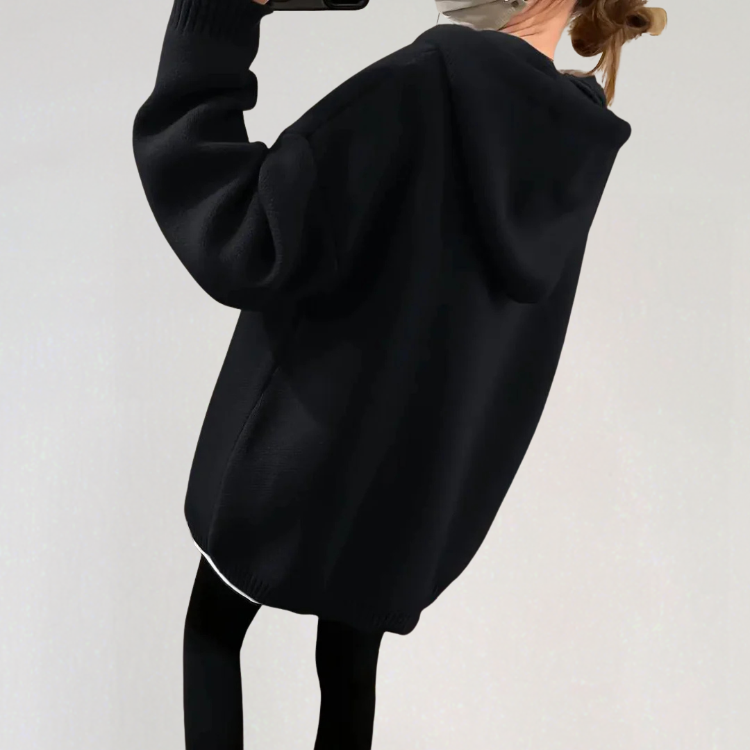 Oversized Smiley Face Hoodie | Trendy Graphic Streetwear Pullover for Women