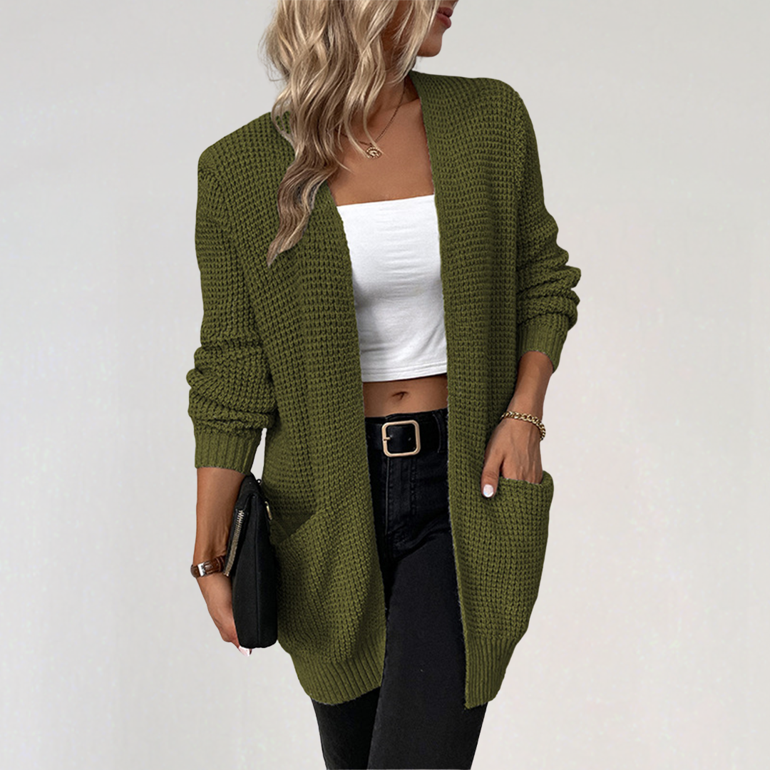 Women’s Cozy Longline Knit Cardigan with Pockets