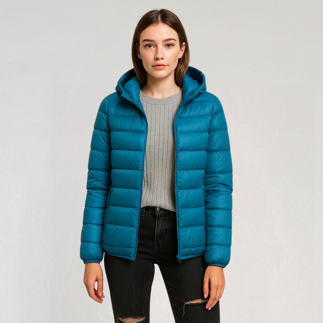 Lightweight Women's Puffer Jacket with Hood