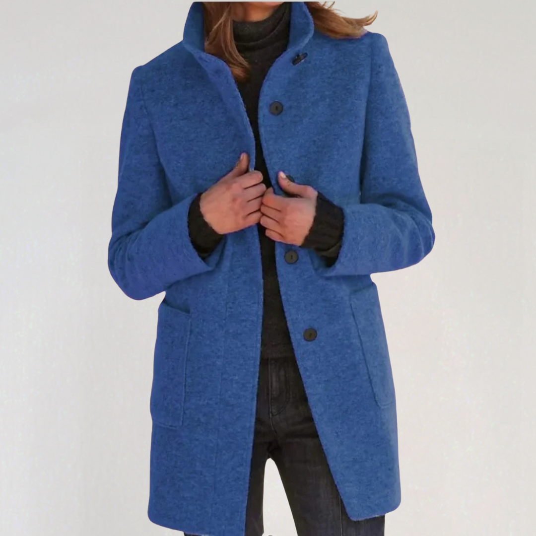 Women's Coat with Stand-up Collar
