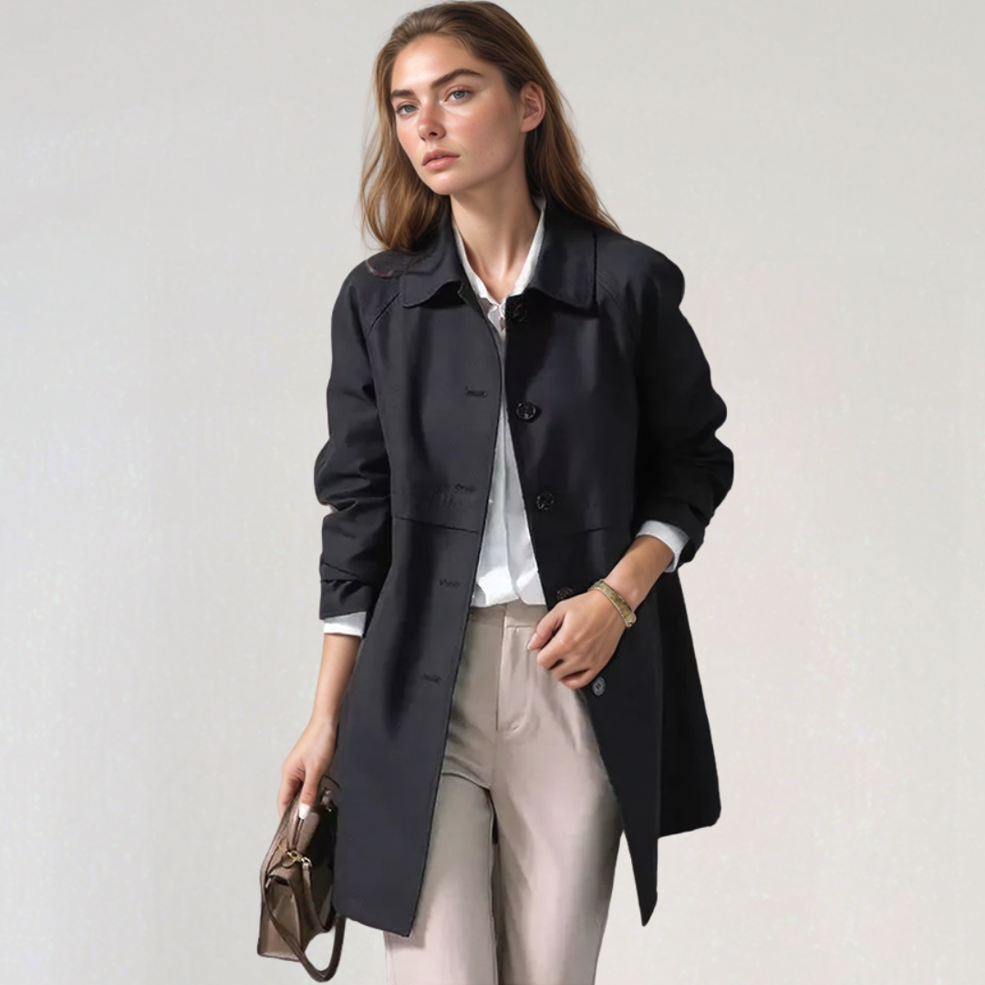 Elegant Single Button Trench Coat for Women