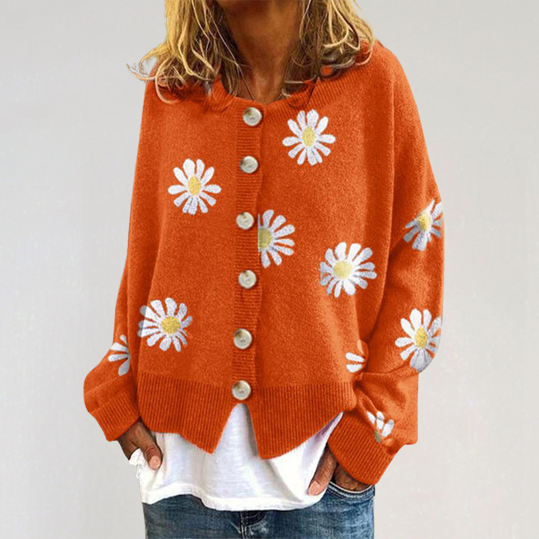 Cozy Floral Button-Up Cardigan for Women