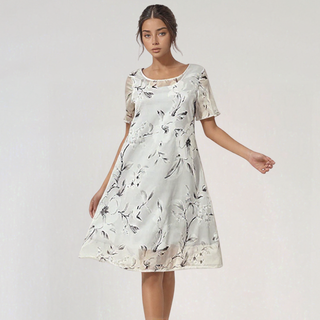 Soft Flowing Midi Dress with Floral Print