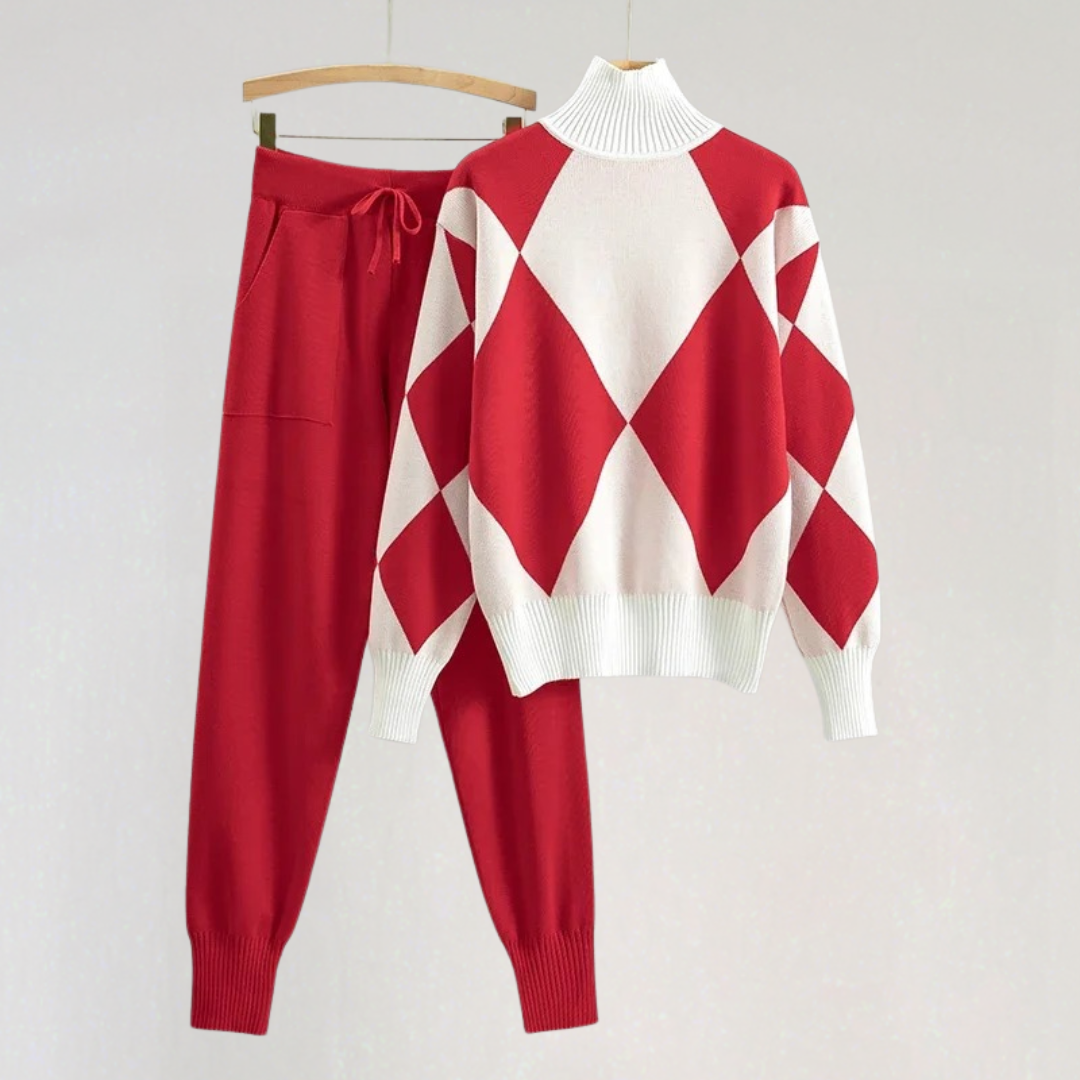 Knit Lounge Set for Women | Cozy Turtleneck Sweater & Jogger Set