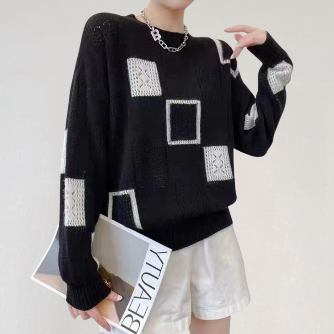 Geometric Relaxed Pullover for Women