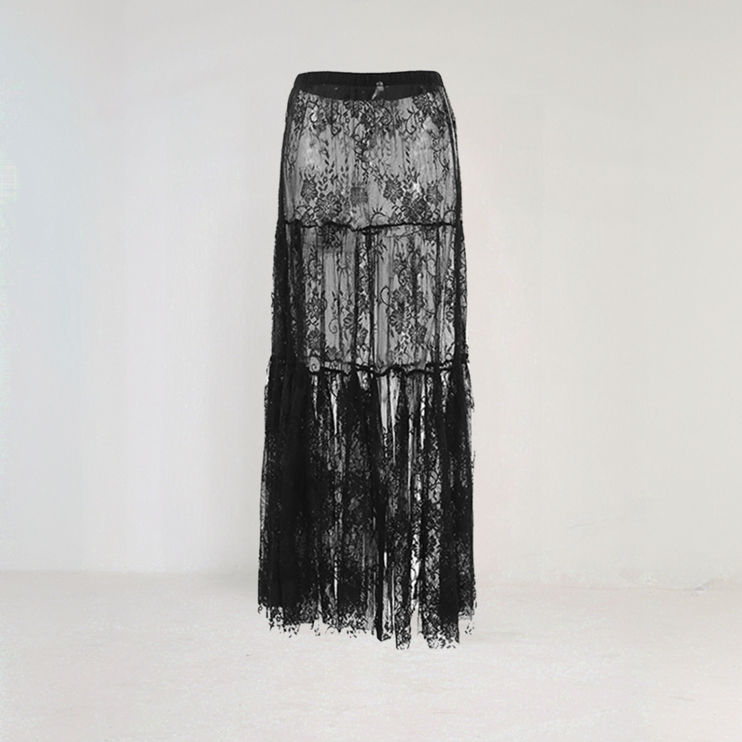 Black Lace Maxi Skirt