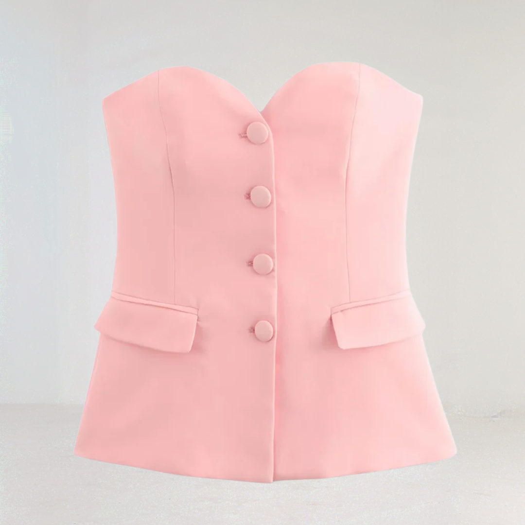 Pink Strapless Co-ord Set