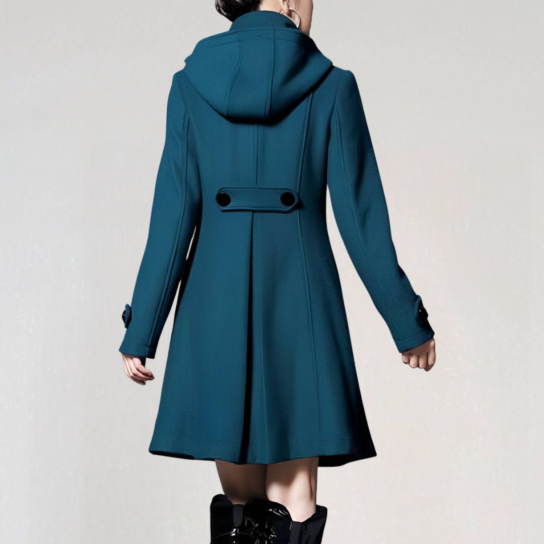Elegant Overcoat with Hood | Double-Breasted Jacket for Cold Weather