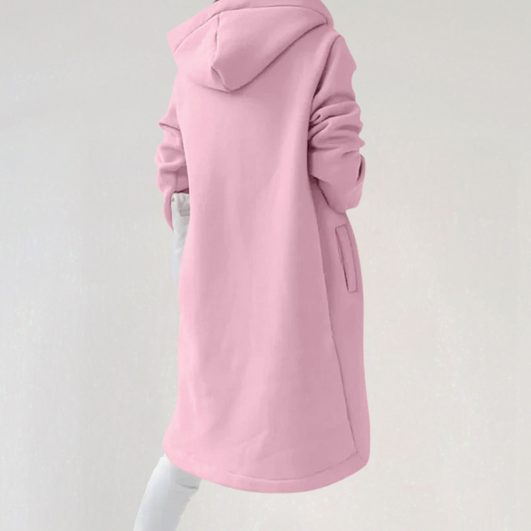 Longline Zip-Up Hoodie Jacket | Sleek Hooded Layering Piece