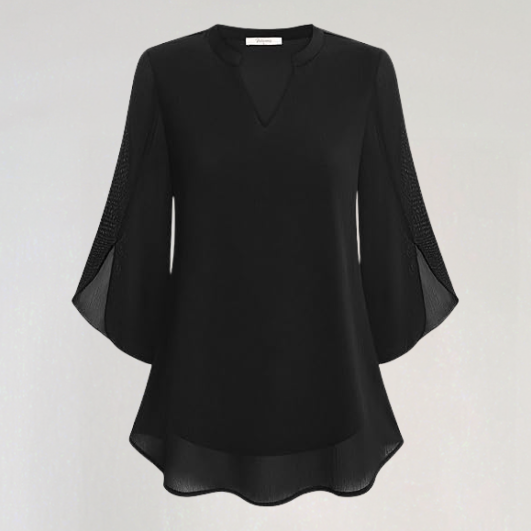 Airy Split Sleeve Chiffon Summer Shirt