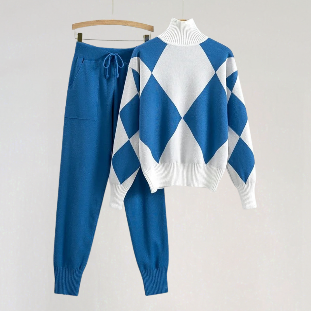 Knit Lounge Set for Women | Cozy Turtleneck Sweater & Jogger Set