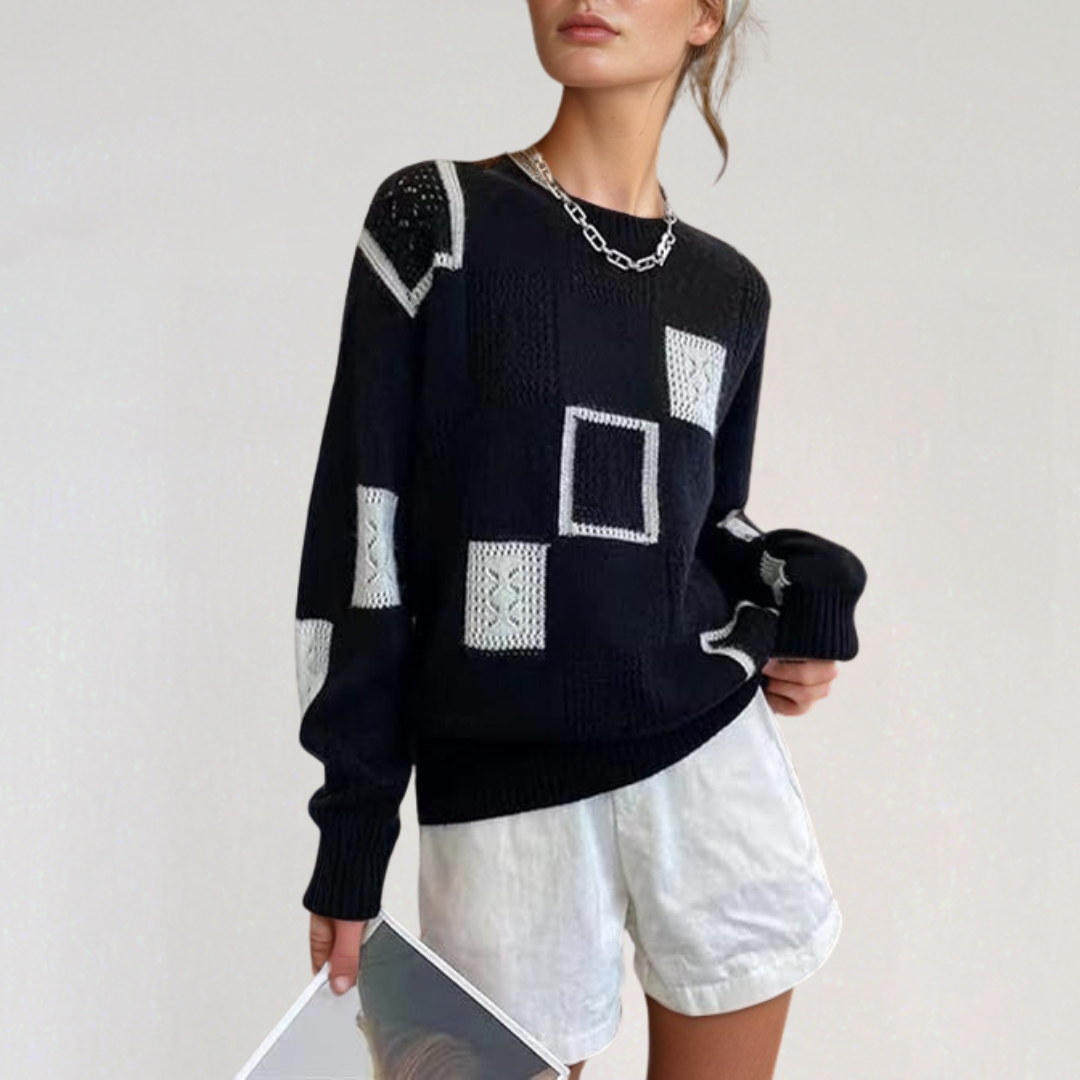 Geometric Relaxed Pullover for Women