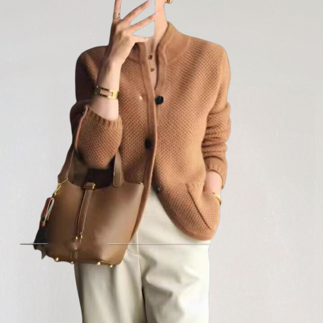 Cashmere Textured Knit Cardigan | Cozy Luxury Layer for Fall Winter 2025