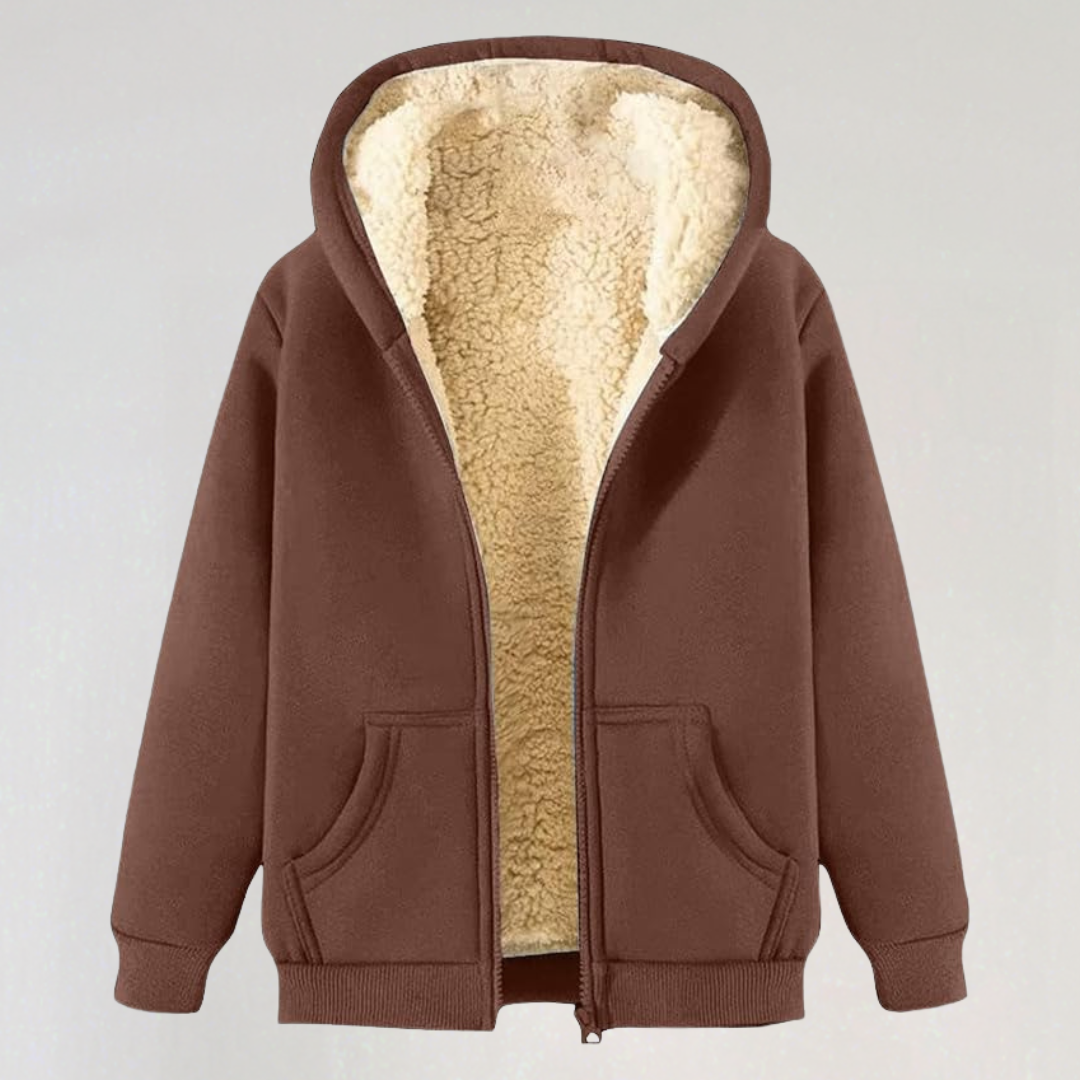 Cozy Warm Fleece Hoodie with Zipper for Women