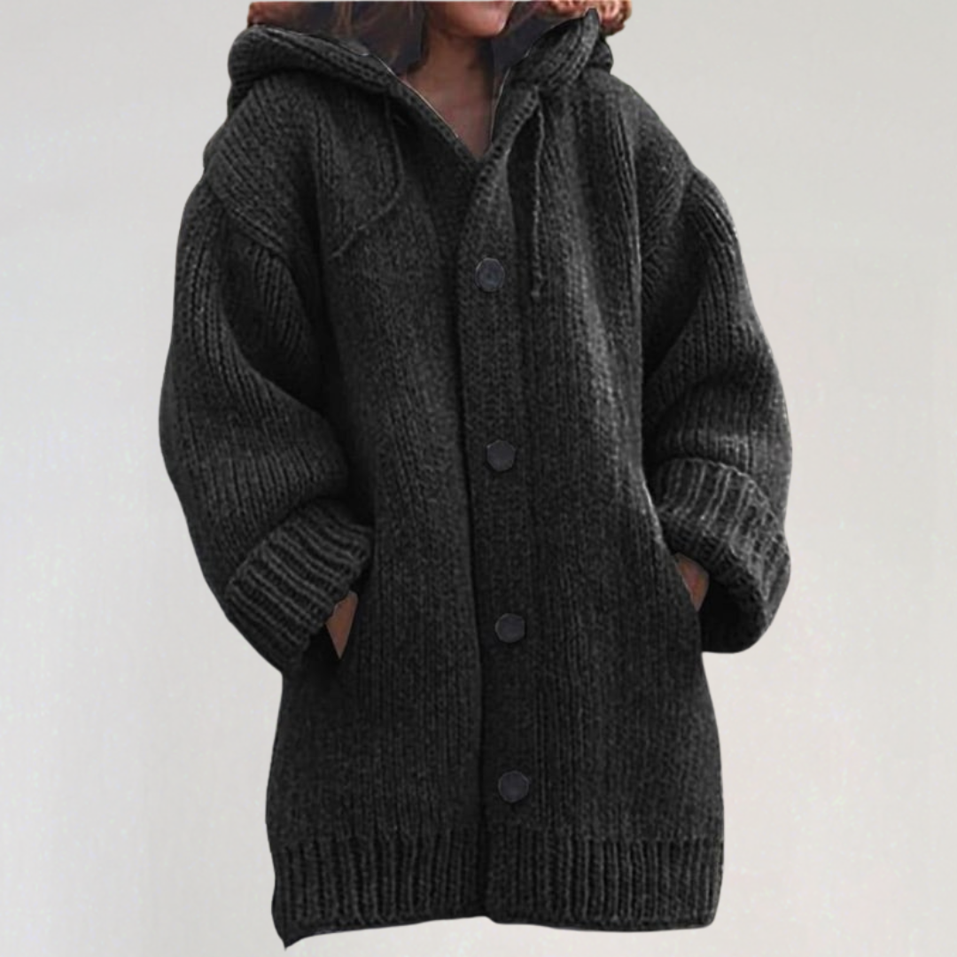 Hooded Chunky Cable-Knit Cardigan | Oversized Cozy Sweater for Fall & Winter 2025