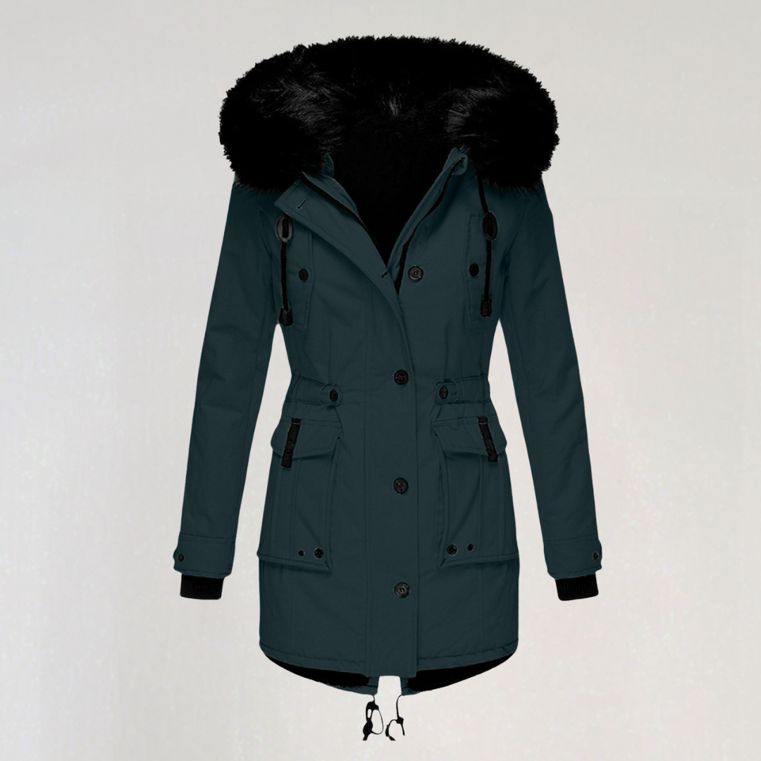 Waterproof Winter Jacket with Soft Hood for Women