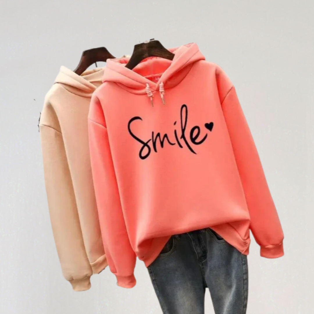 Cute Oversized Smile Hoodie for Women