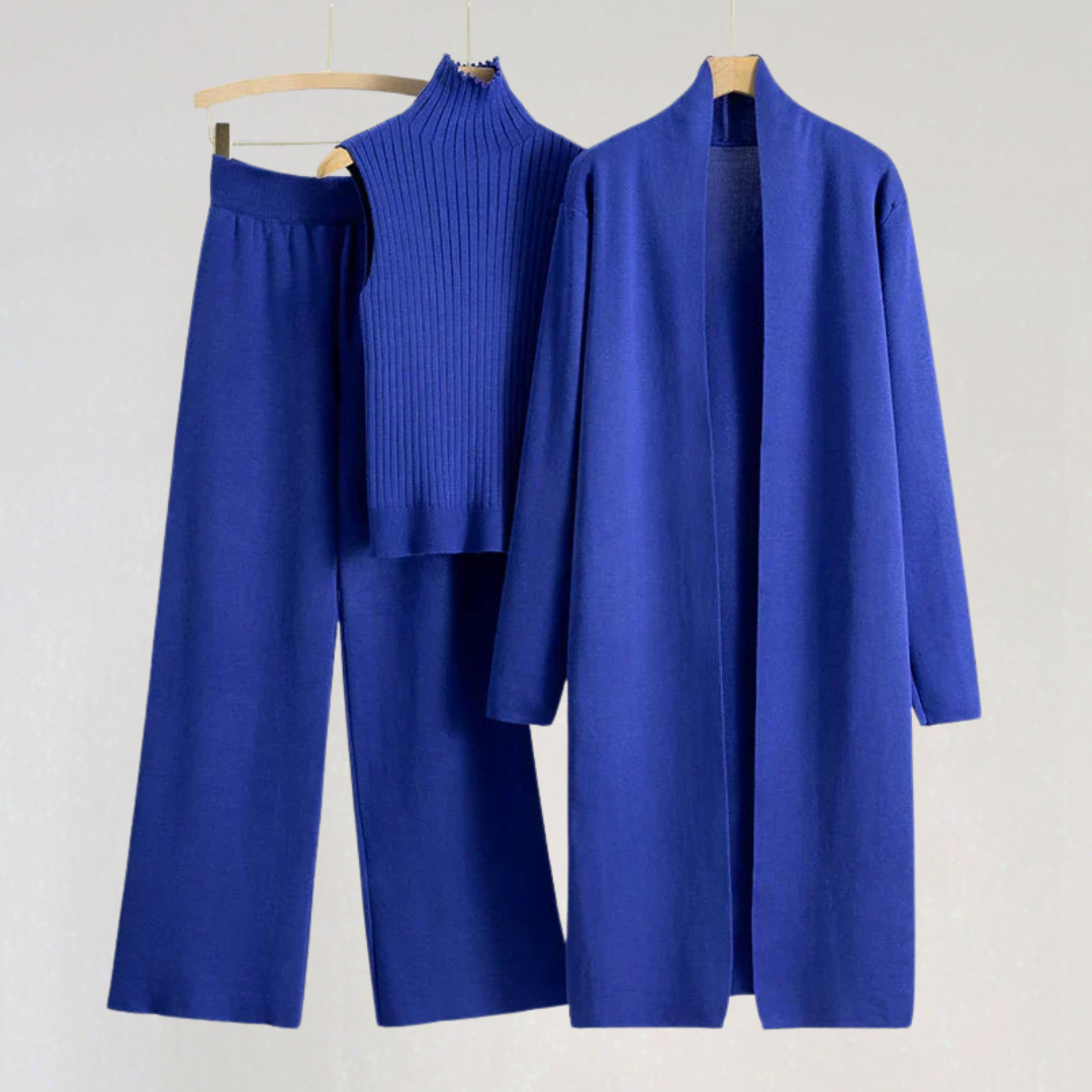 Elegant 3 Piece Winter Set for Women | Matching Knit Loungewear Set