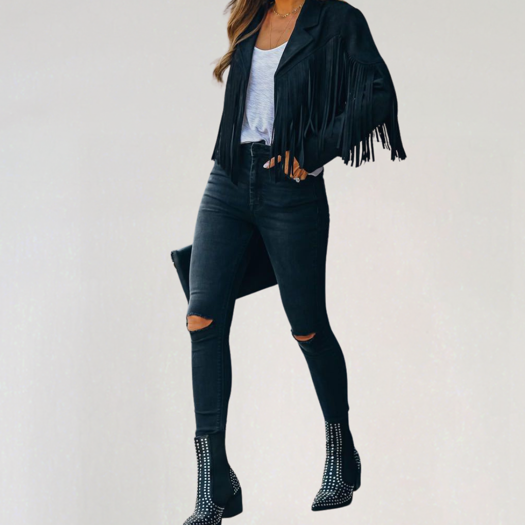 Women’s Fringe Suede Jacket | Western Boho Cowboy Style Coat