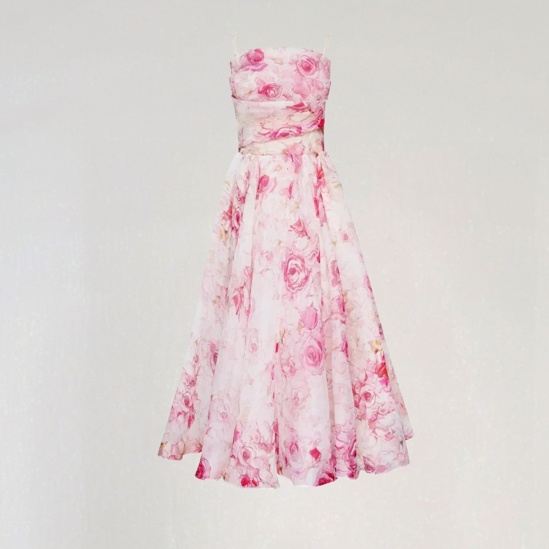 Elegant A-Line Summer Dress with Spaghetti Straps