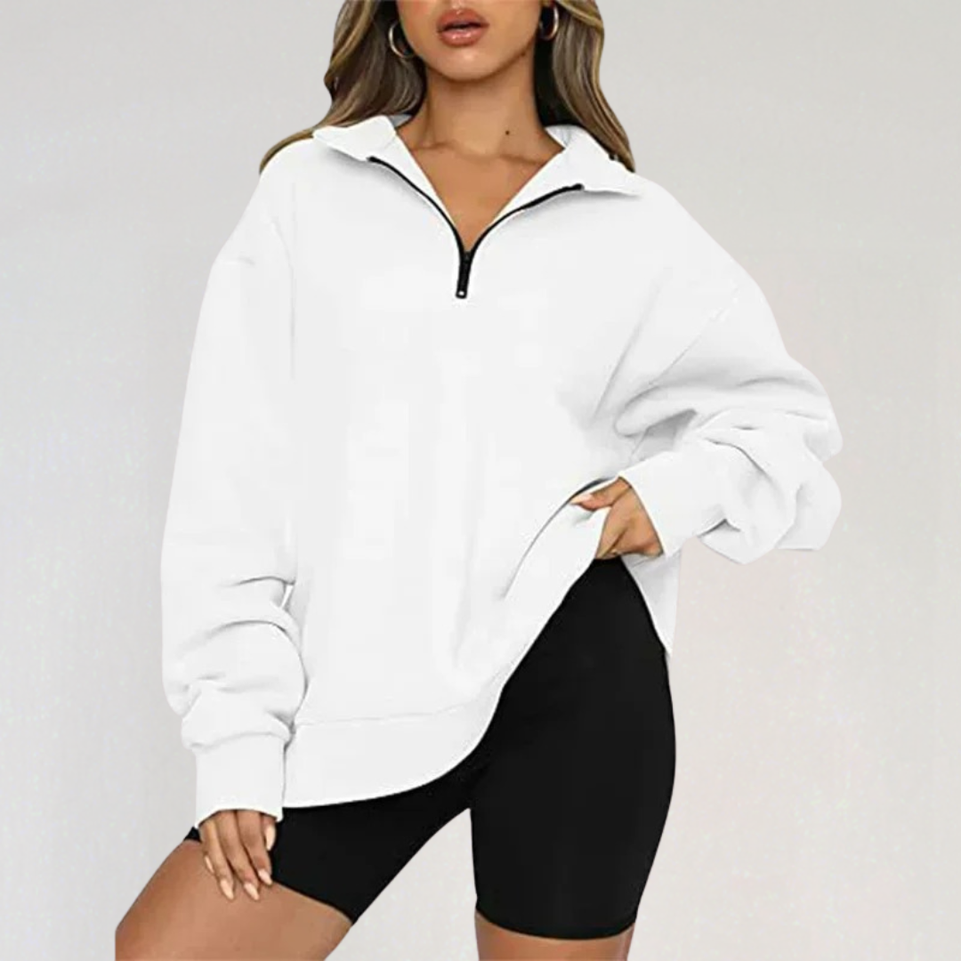 Oversized Half-Zip Pullover | Soft Lightweight Layering Essential