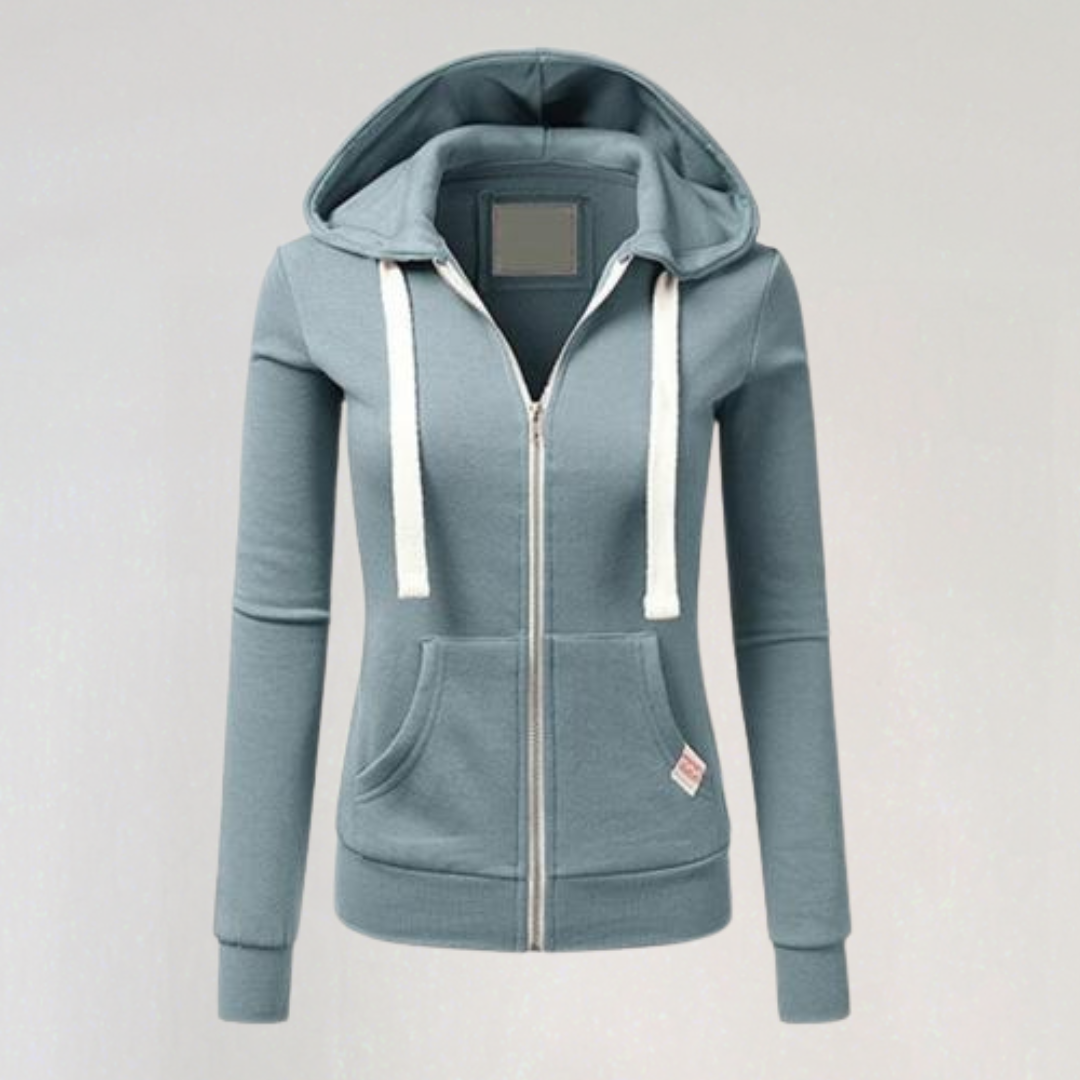 Women's Casual Zip-Up Hoodie with Pockets