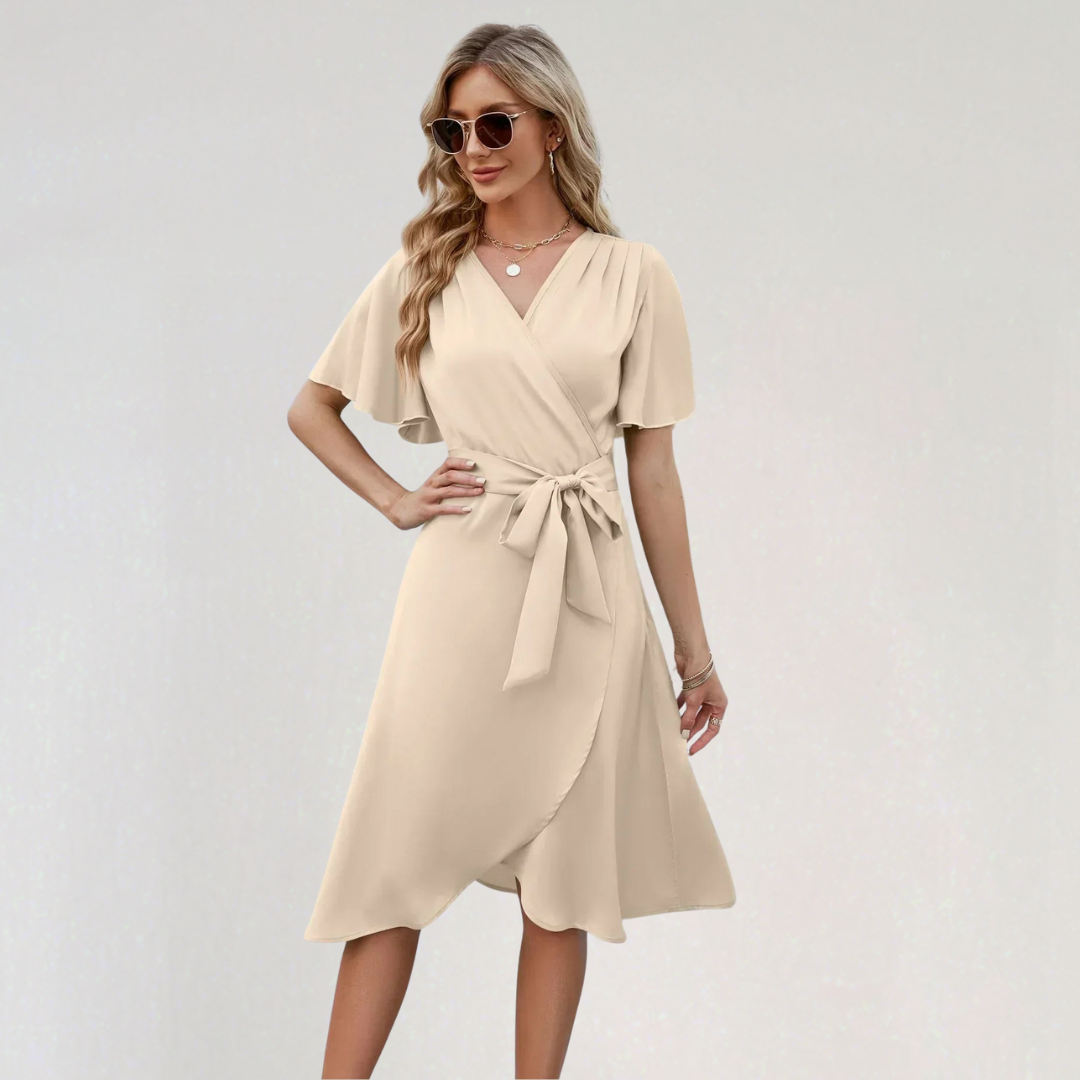 Elegant Wrap Dress with Tie Detail