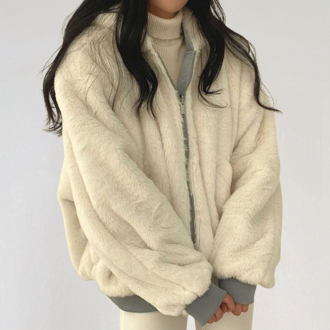 Reversible Teddy Fleece Bomber Jacket | Warm Coat With Hood