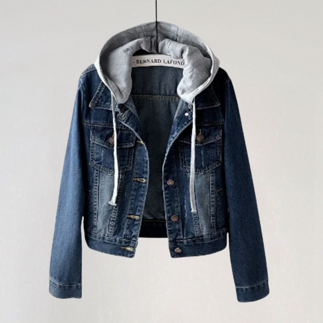 Women’s Hooded Denim Jacket | Casual Layered Jacket with Hoodie