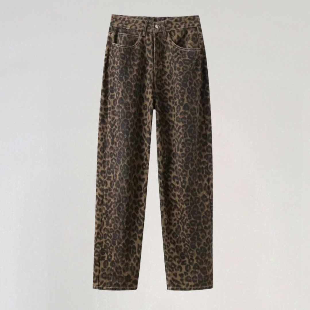 Jeans with Leopard Print for Women