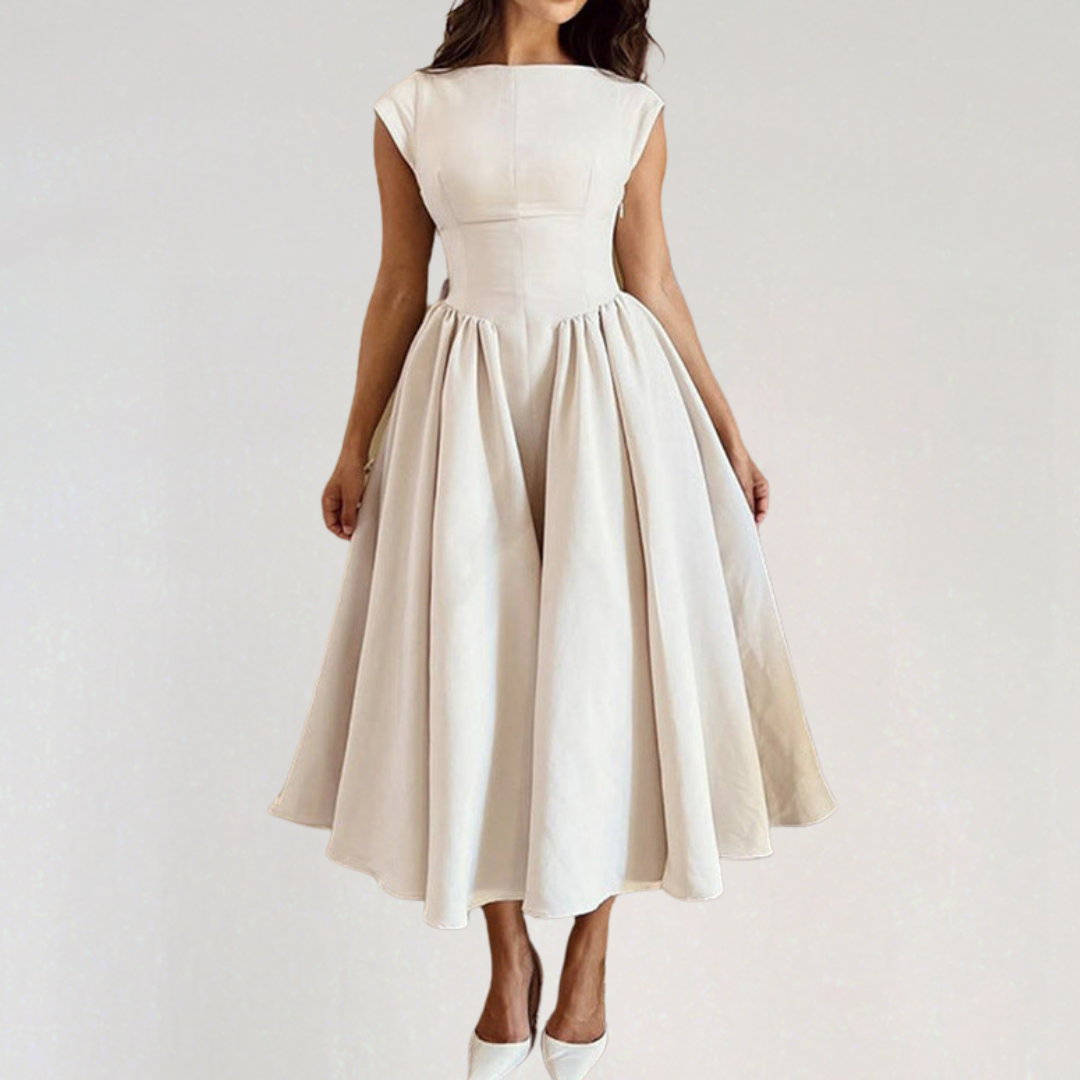 Vintage Elegant A-Line Midi Dress