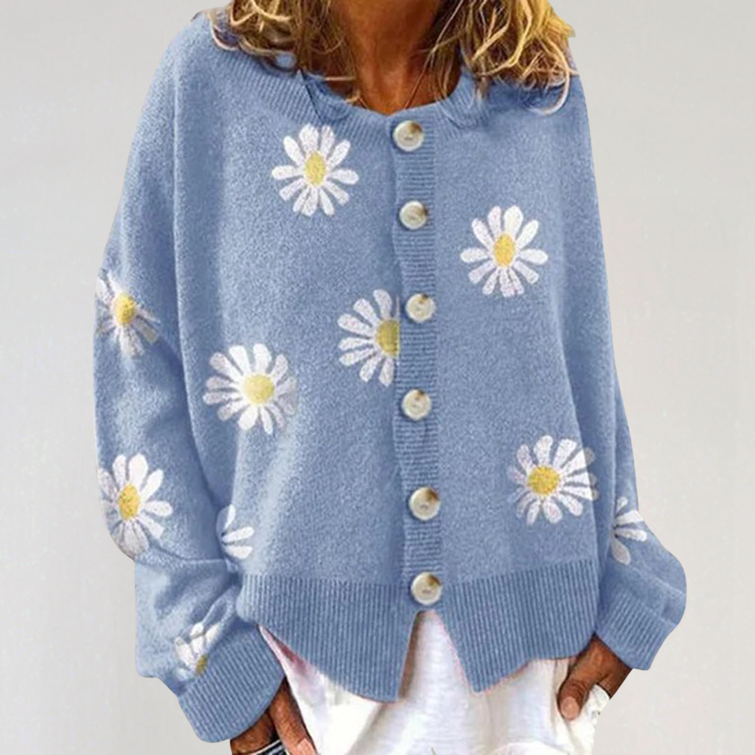 Cozy Floral Button-Up Cardigan for Women