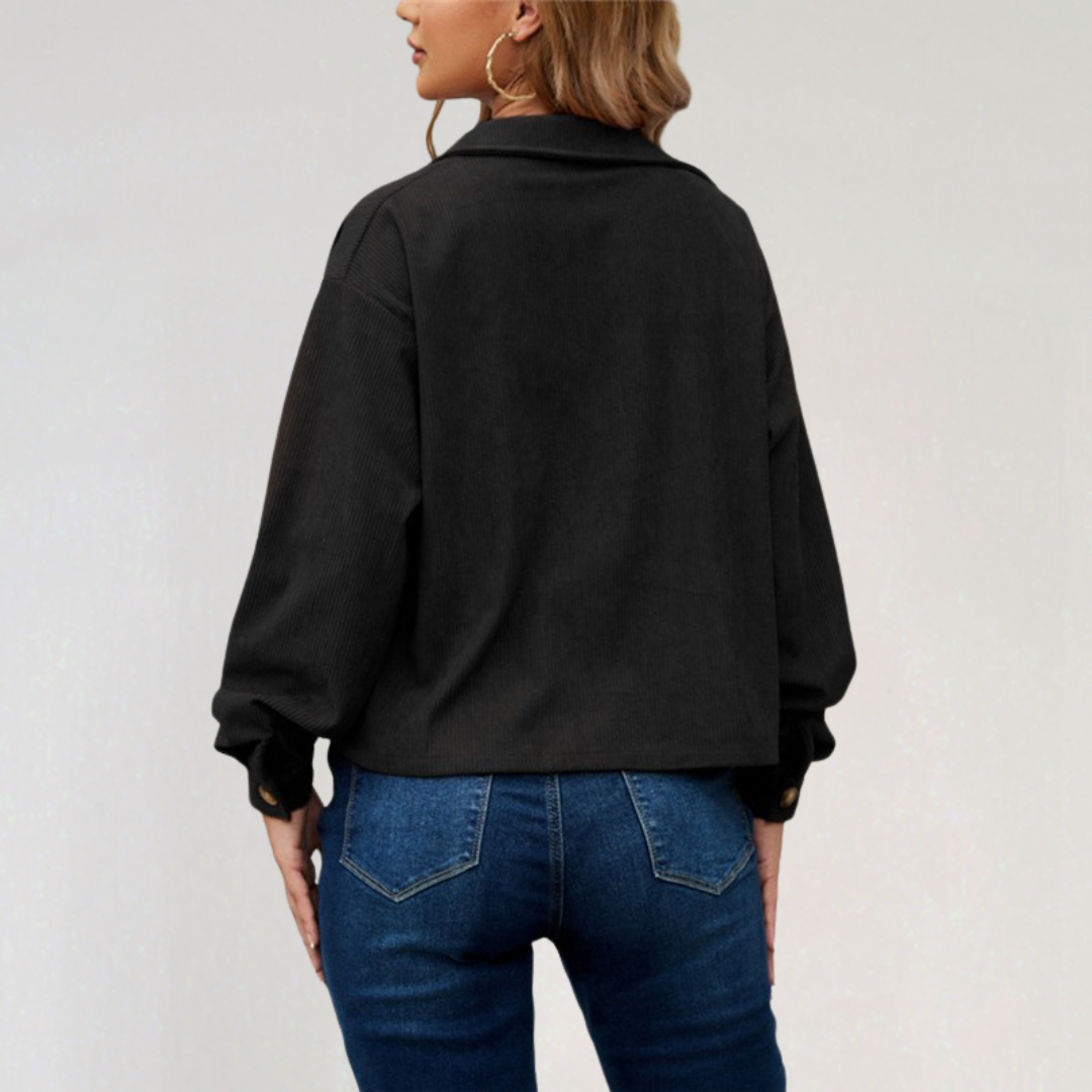 Corduroy Button-Down Jacket with Pockets