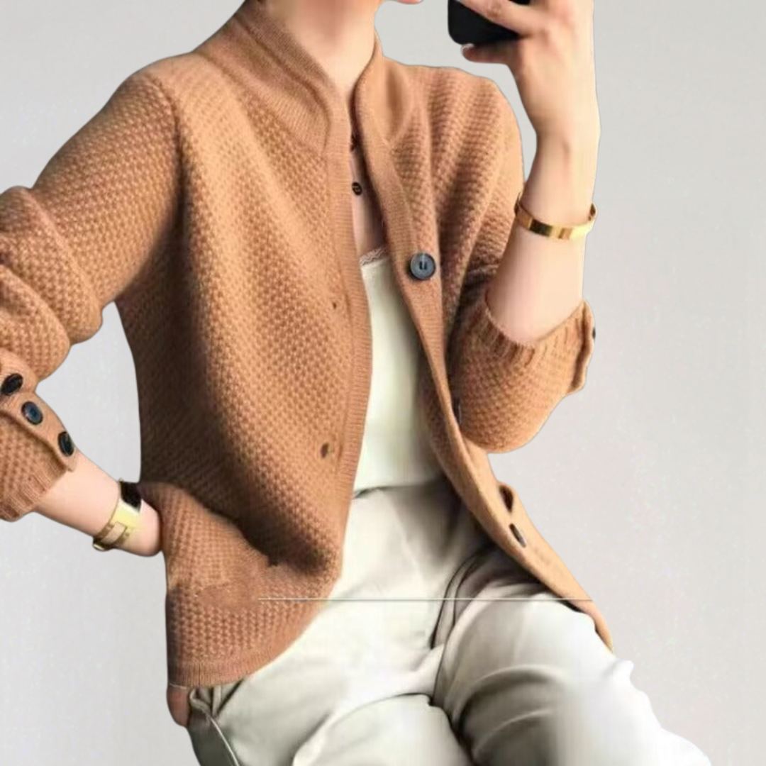 Cashmere Textured Knit Cardigan | Cozy Luxury Layer for Fall Winter 2025
