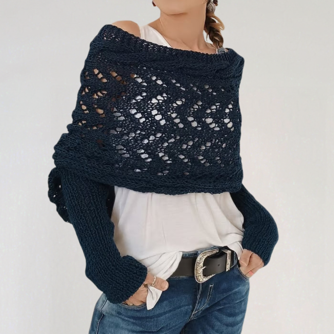 Boho Knit Shrug Cardigan | Openwork Crochet Bolero Sweater for Layering