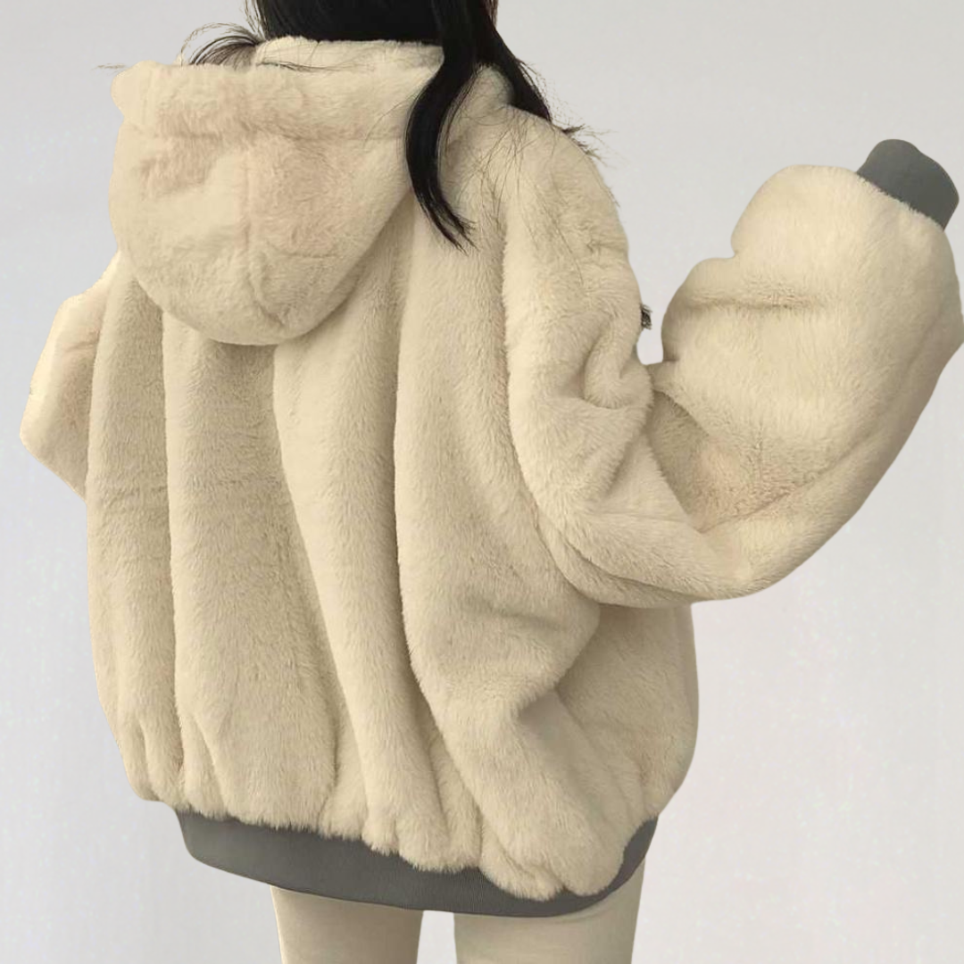 Reversible Teddy Fleece Bomber Jacket | Warm Coat With Hood