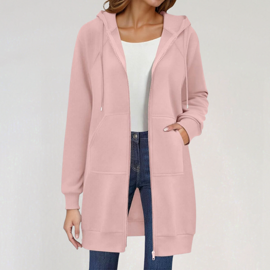 Women’s Long Oversized Zip-Up Hoodie Cardigan