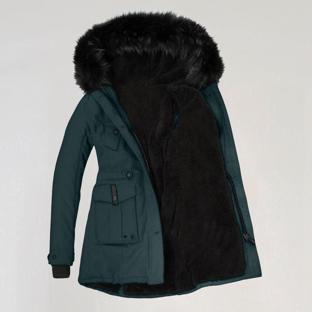 Waterproof Winter Jacket with Soft Hood for Women